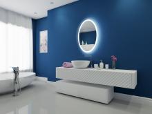 Paris Mirrors OVALX2436RGB - Oval Backlit Mirror (Backlit, Frosted Edges)