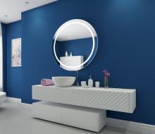 Paris Mirrors HARMR4444RGB - Harmony Round Mirror (Frontlit,Polished Edge,Inset LEDs)