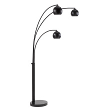 Renwil LPF3150 - Folia 87" Tall Matte Black Floor Lamp with Dome Iron Shade