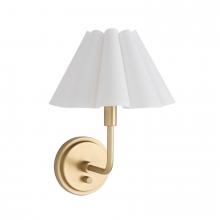Regina Andrew 15-1241NB-WT - Regina Andrew Polly Sconce Single (Natural Brass with Linen Scalloped Shade)