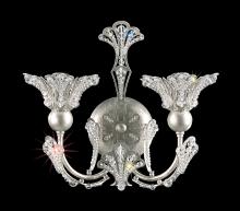 Schonbek 1870 7855-48R - Rivendell 2 Light 120V Wall Sconce in Antique Silver with Radiance Crystal