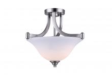 Canarm ISF587A02BN - Rue, ISF587A02BN, 2 Lt Semi-Flush Mount, Flat Opal Glass