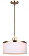 Canarm IPL1165A03GD14 - KINSLEA 60-Watt 3 Light Gold Mid Century Modern Pendant with White Glass Shade