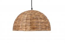 Canarm IPL2082B01NA - KAIA 40-Watt 1 Light Corded Pendant with Natural Seagrass Shade