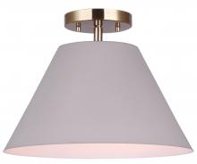Canarm ISF1076A01MGG - Talia 1 Light Semi Flush, Gold Finish