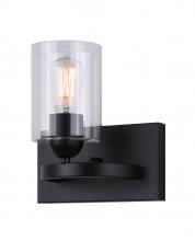 Canarm IVL370A01BK-CL - HAMPTON, IVL370A01BK-CL, MBK Color, 1 Lt Vanity, Clear Glass, 60W Type A, Easy Connect Inc
