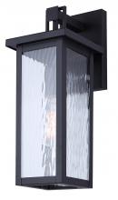 Canarm IOL704BK - Shana Black Outdoor Wall Lantern with Watermark Glass for Patio, Entryway and Garden