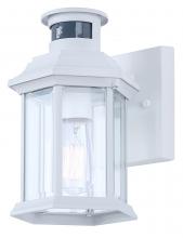 Canarm IOL714WH - Kersley 1-Light White Outdoor Lantern, with Clear Beveled Blass and Motion Sensor + Photocell