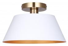 Canarm ISF1146A01WHG - DAXTON 12.75 in. 1-Light 60-Watt Modern Semi-Flush Mount with Matte White Metal Shade