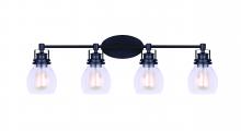 Canarm IVL705A04BK - Carson 4 Light Vanity, Black Finish