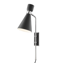 Mitzi by Hudson Valley Lighting HL295101-PN/BK - Willa Plug-In Sconce