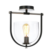 Artcraft AC11743NB - Cheshire Collection 1-Light Semi-Flush Mount, Black & Nickel