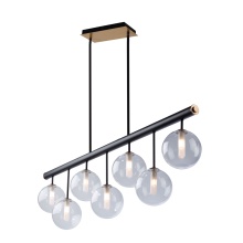 Artcraft AC11767VB - Aurelia Collection 7-Light Island Light, Matte Black & Brass