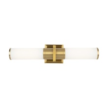 Artcraft AC11772WB - Positano Collection 2-Light Bathroom Vanity Light Brushed Brass and White Glass