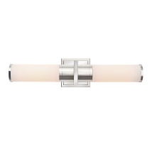 Artcraft AC11772WN - Positano Collection 2-Light Bathroom Vanity Light Polished Nickel and White Glass