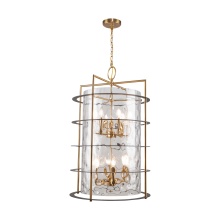 Artcraft AC11812BB - Burford Collection 12-Light Chandelier Brass & Black