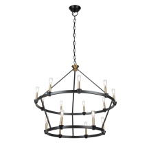 Artcraft AC11985BB - Notting Hill Collection 15-Light Chandelier Black and Brushed Brass