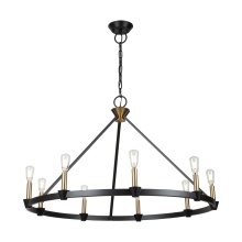 Artcraft AC11989BB - Notting Hill Collection 9-Light Chandelier Black and Brushed Brass