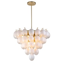 Artcraft AC11994WH - Globo - Chandelier - 13-Light - Ombre White Glass Brushed Brass