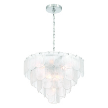 Artcraft AC12052CR - Bianca 12 Light Chandelier, Polished Nickel, Crystalline with Piastra Type Glassware