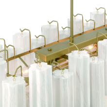 Artcraft AC12105WH - Sophia 16 Light Island, Brass with Wispy White Tronchi Style Glassware