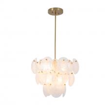 Artcraft AC12211BR - Lily 8 Light Chandelier, Brushed Brass with Wispy White Murano Style Glass