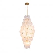 Artcraft AC12219BR - Lily 15 Light Chandelier, Brushed Brass with Wispy White Murano Style Glass