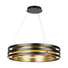 Artcraft AC6751BB - Toledo Collection 1-Light 25.5" Chandelier Black and Brushed Brass