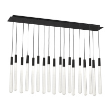 Visual Comfort & Co. Modern Collection 700TRSPPYLC18TB-LED120 - Sean Lavin Pylon 18-light dimmable LED crystal light chandelier with nightshade black finish