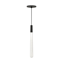 Visual Comfort & Co. Modern Collection 700TRSPPYLC1RB-LED930 - Sean Lavin Pylon 1-light dimmable LED crystal light pendant with nightshade black finish