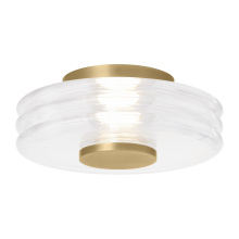 Visual Comfort & Co. Modern Collection KWFM20727CNB - Kelly Wearstler Laurel 1-LT dimmable LED medium flush with natural brass finish and crystal shade
