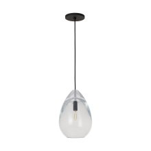 Visual Comfort & Co. Modern Collection SLPD279CB - Sean Lavin Alina 1-LT dimmable medium accent pendant with nightshade black finish and glass shade