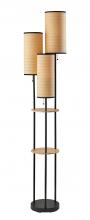 AFJ - Adesso 4305-12 - Trio Floor Lamp- Black and Antique Brass