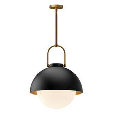 Alora Lighting PD507216MBOP - Harper 16-in Matte Black/Opal Matte Glass 1 Light