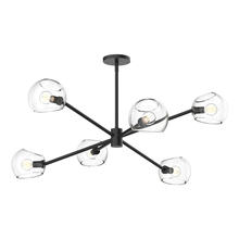 Alora Lighting CH548637MBCL - Willow 37-in Clear Glass/Matte Black 6 Lights Chandeliers