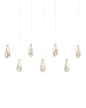 Currey 9000-1072 - Glace White 7-Light Linear Multi-Drop Pendant