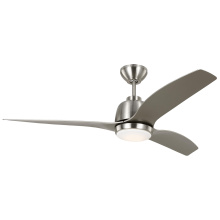 Visual Comfort & Co. Fan Collection 3AVLR54BSD - Avila 54" Dimmable Integrated LED Indoor/Outdoor Brushed Steel Ceiling Fan with Light Kit